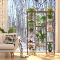 62.2 "grand bois intérieur/extérieur support de plante étagères suspendues étagère à fleurs à plusieurs niveaux pour plusieurs plantes grand support de jardinière