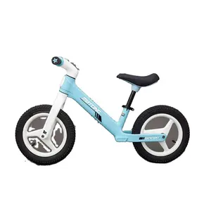 Bicicleta de fibra de vidrio y nailon para niños, patinete de equilibrio ligero de 12 pulgadas, color púrpura, Sin Pedal
