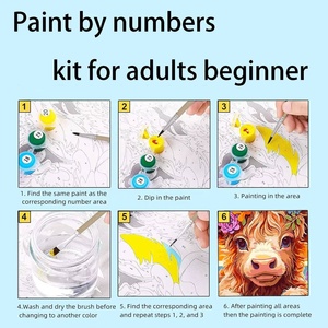 XIXI Kit de Peinture sur Toile Faite à la Main par Numéros Série Animaux Impression Numérique Rectangulaire Carrée Décoration Artistique DIY pour la Maison - Product Image 4