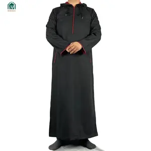 中东杜拜2件套装纽扣纯色素色长袖面料男士衣服厂家伊斯兰服装jubba