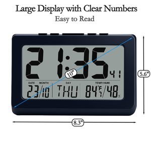 Design LED Backlight Digital Desk Clock <b>Electronic</b> Calendar Temperature Display Indoor <b>Thermometer</b> for Office - Product Image 4
