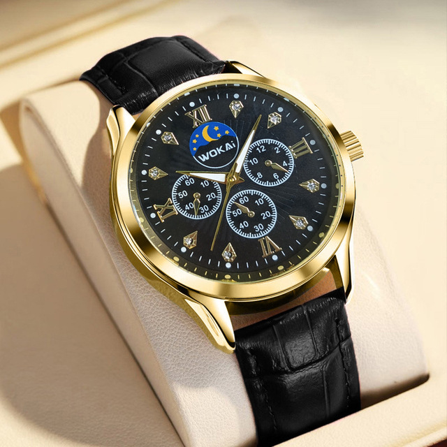 Wholesale Luxury Sport Business Men's Fashion Leather Strap Quartz Watchen Alloy Case Wrist Watch for Men Relogio Hombre