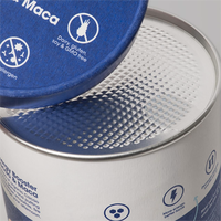 Tube en papier kraft biodégradable de qualité alimentaire avec couvercle facile à déchirer, impression de logo personnalisée, vente en gros directe d'usine
