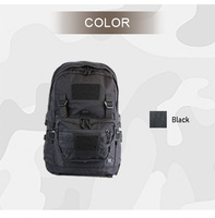 Sac à dos tactique de randonnée en nylon imperméable KPL-TSB-NL, noir, à double bandoulière, avec fermeture éclair robuste et fiable