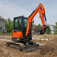 Mini-excavatrice chenillée chinoise 2/3 tonnes EPA Euro 5 CE avec moteur/pompe Eaton, livraison gratuite