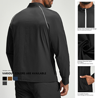 Vestes de printemps pour hommes grandes tailles avec logo personnalisé, col montant zippé, en nylon, poches discrètes, pour le sport et l'entraînement