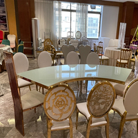 Linge de piscine en résine époxy 8 places marbre pour dîner côté mariage meubles de restaurant chaise et table à manger ensemble moderne de luxe