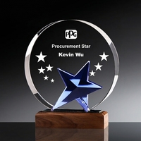 Trofeo de Cristal Pulido Ecológico Personalizado con Logotipo Grabado, Texto en Cristal K9, Reconocimiento Corporativo, Ceremonia, Empleado