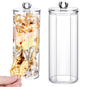 Commercio all'ingrosso <span class=keywords><strong>di</strong></span> <span class=keywords><strong>plastica</strong></span> trasparente acrilico trucco cotone Pad Dispenser contenitore rotondo accessori per capelli cosmetici organizzatore <span class=keywords><strong>di</strong></span> stoccaggio - Product Image 3