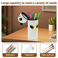 Trousse à crayons souple 2-en-1 en plastique, rétractable, motif dessin animé, avec fermeture éclair, grand espace, facile d'accès, pour l'école et le bureau, pour étudiants
