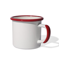 Tasses en métal émaillé de 350 ml (12 oz) en gros, design vintage, logo personnalisé, pour le thé, le camping, sublimation personnalisable, blanc, en stock
