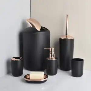 New Modern Design Plastic Bathroom Accessories Set 6 Pcs Plastic Gift Set Bathroom Products Accessories