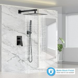 Ensemble <span class=keywords><strong>de</strong></span> <span class=keywords><strong>robinet</strong></span> <span class=keywords><strong>de</strong></span> douche noir, système <span class=keywords><strong>de</strong></span> douche à effet pluie avec pommeau <span class=keywords><strong>de</strong></span> douche pluie et ensemble <span class=keywords><strong>de</strong></span> poignées, luminaires <span class=keywords><strong>de</strong></span> douche muraux entièrement en métal - Product Image 2