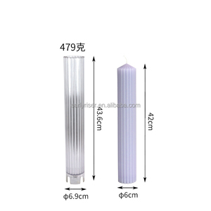 <span class=keywords><strong>Moule</strong></span> à bougie en silicone à rayures, forme pilier haut, pour bougies d'aromathérapie, outils de pâtisserie, <span class=keywords><strong>moule</strong></span> classique en plastique pour bougies et bougeoirs - Product Image 5