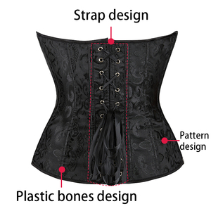 Taglie forti nero 12 <span class=keywords><strong>corsetto</strong></span> con chiusura a Zip e Gorset con cerniera in plastica <span class=keywords><strong>corsetto</strong></span> da donna - Product Image 4