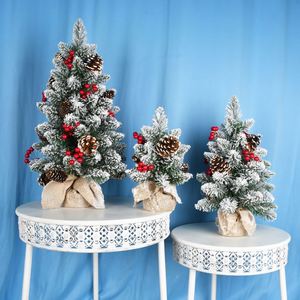 <b>Christmas</b> Decoration DIY Desktop Mini Small <b>Christmas</b> <b>Tree</b> Flocking <b>Tree</b> Decoration Home New Year Scene Layout - Product Image 3