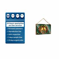 Décoration Murale Vintage de Noël : Guirlande Suspendue en Bois Vert Forêt avec Clochettes Dorées et Baies d'Aigue-marine – Cadeau Idéal, Vente en Gros Direct Usine