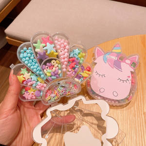 DIY çocuklar takı plastik boncuk kiti bilezik yapımı kiti Charm genç kız takısı sevimli plastik depolama ile Set - Product Image 6