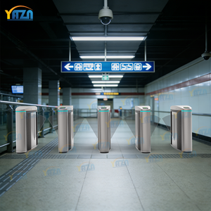 מחסום כנפיים הזזה אוטומטי רחב 900 מ\"מ, זרימה יעילה בנתיב אחד, גישה מהירה תוך 0.2 שניות, מערכת בטיחות לתחנת תחבורה ואצטדיון ספורט - Product Image 2