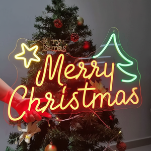 Décoration Murale LED Néon Père Noël Joyeux Noël, Lampe de Bureau LED en Stock Usine pour Chambre et Salon - Sports, Divertissement, Fête - Product Image 2