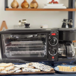 2026 Household 3-in-1 Breakfast <strong>Maker</strong> with Toast Oven and Coffee <strong>Maker</strong> Electric Frying Pan for Indoor and Outdoor Use - Product Image 1