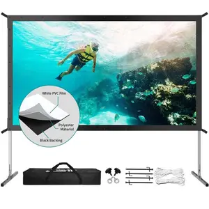 Foldable Front and Rear Projection/Portable Fast Fold Projector Screen Outdoor/Indoor 120 inch 135"