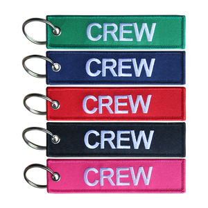 Stof Borduren Crew sleutelhanger Flight Crew motorfiets Borduurwerk sleutelhanger - Product Image 1