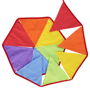 Triangle Bunting Banner, 12Pcs Coton <span class=keywords><strong>Tissu</strong></span> Drapeaux <span class=keywords><strong>Fanion</strong></span> Guirlandes pour Fête D'anniversaire, Baby Shower, Décoration Extérieure et Maison - Product Image 6