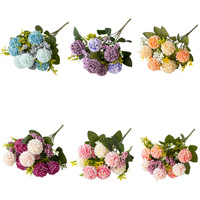 Kunstmatige Hortensia 7-koppig handgemaakt zijden bruids- Moederdag- Kerst- binnenhuisdecoratie bloemen