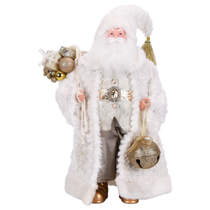 Ornements de Noël en fourrure dorée crème pour la décoration de table élégante du festival Albero Di Natale - Product Image 1