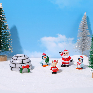 Figuras Decorativas de Resina de Santa Claus, Pingüino y Reno, Miniaturas de Paisaje Nevado, Adornos DIY para Casa de Nieve, Figuras Navideñas para Interiores - Product Image 1