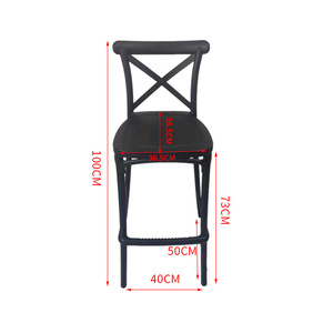 Sillas Altas Personalizables de Color Rojo Intenso para Exteriores con Patas de Metal Sólido, Altura del Asiento de 65 y 75 <span class=keywords><strong>Centímetros</strong></span> - Product Image 6