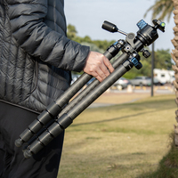 Manizek TP505 Kit trépied DSLR SLR en fibre de carbone pour l'extérieur et le studio Support aérien horizontal