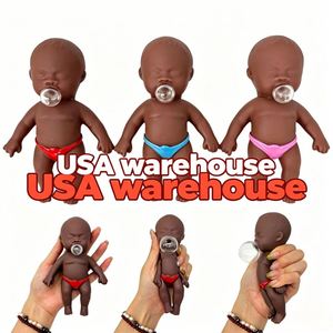 72PACK USA Warehouse RTS Juguete Blandito de Goma Suave para Bebés, Modelo Black Cuties, con Función de Soplar Burbujas, Muñeco de Bebé de Goma Suave con Burbujas - Product Image 2