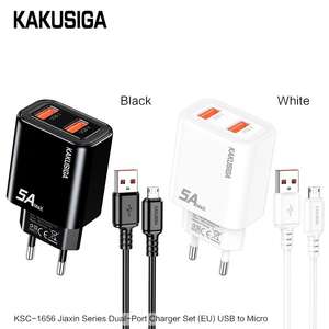 Kit de Cargador Personalizado de Doble Puerto Serie KSC-1656 <span class=keywords><strong>JIAXIN</strong></span> (Estándar Europeo) USB a Micro - Product Image 4