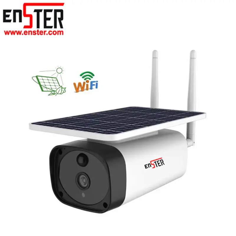 ENSTER 보안 인간의 모션 감지 PIR 배터리 전원 태양 전지 패널 무선 와이파이 CCTV 카메라