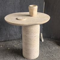Table basse en travertin dalle de marbre moderne pour l'extérieur Console de jardin en pierre naturelle pour hôtels salons tables d'appoint cuisine