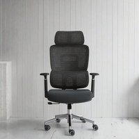 Chaise de bureau ergonomique moderne et confortable en maille, réglable, avec dossier haut et cadre en aluminium, idéale pour le gaming et le bureau