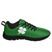 Sneakers personnalisées à imprimé trèfle, légères, respirantes, en mesh vert, chaussures de sport formelles avec motif personnalisé
