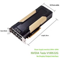 Kartu Komputasi Asli Kompatibel Tesla untuk Desktop, V100 32GB HBM 4096bit Bekas
