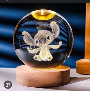 Creative 3D Crystal Ball Solar Night Light Luminous Mini <b>Lamp</b> with 3D Engraved Base for Home Decor Plug-In Power Supply - Product Image 1