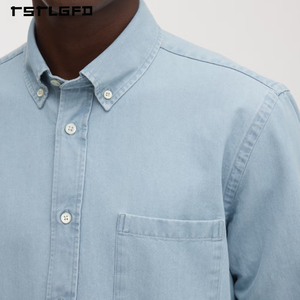 Camisas de Franela Personalizadas de Lujo para Hombre, Estilo Casual Vintage, Diseño de Manga Larga con Botones, Color Azul, para Venta al por Mayor, Patrón a Cuadros - Product Image 6