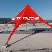 Tienda de campaña al aire libre estrella araña venta al por mayor logotipo personalizado Impresión digital protección UV impermeable 600D Oxford sombra de playa