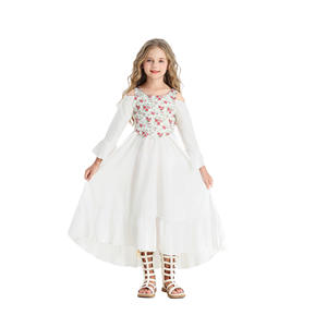 Vestido retro medieval para <span class=keywords><strong>niñas</strong></span> con bordes con volantes, ropa para niños <span class=keywords><strong>de</strong></span> pastizales coloniales del Renacimiento victoriano - Product Image 3