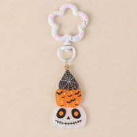 Vente en gros usine Porte-clés créatif en acrylique imprimé UV, série Halloween, pendentif fantaisie de citrouille et de fantôme de dessin animé exagéré