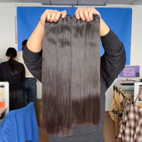 Cheveux vierges bruts alignés sur les cuticules, double trame, cheveux cambodgiens bruts, non traités, vente en gros, mèches de cheveux humains vietnamiens