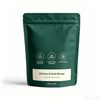 Sachet refermable mat imprimé sur mesure avec couche en aluminium pour l'emballage d'aliments pour animaux et de sucre, qualité alimentaire durable