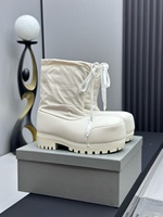Bottes de ski pour hommes à bout rond exagéré et brillant, bottes de neige mi-montantes super douces pour femmes, style mode