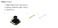 Caméra IR-CUT IMX327 2MP, capteur de caméra Starlight, mise au point fixe, 90° °   FOV Diagonal, Compatible avec les cartes de la série Raspberry Pi
