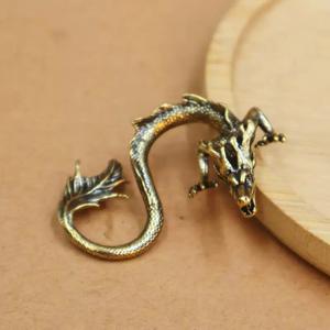 Escultura de Metal de Dragón, Criatura Mítica China, de Latón, Figura Decorativa Retro para Escritorio u Oficina - Product Image 6